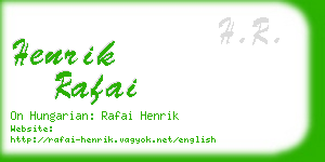 henrik rafai business card